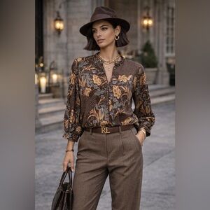 YAYA Floral 3/4 Sleeve Top 100% Lyocell